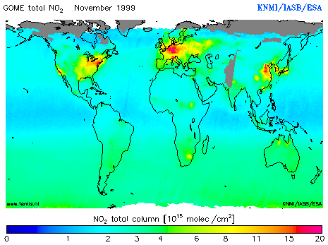 Total NO2 column of November 1999