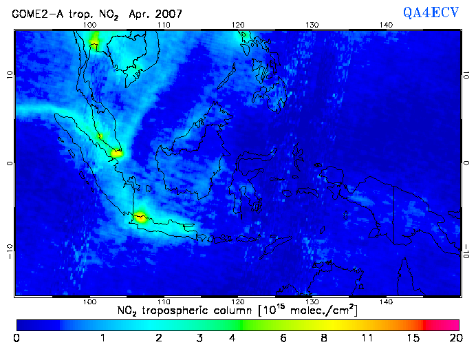 Regional Tropospheric NO2 of April 2007