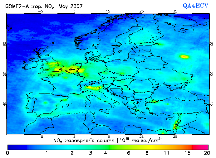 Regional Tropospheric NO2 of May 2007