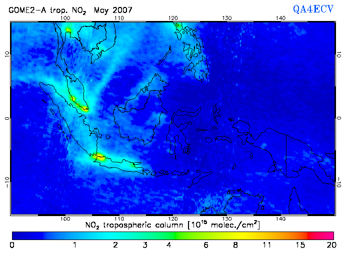 Regional Tropospheric NO2 of May 2007