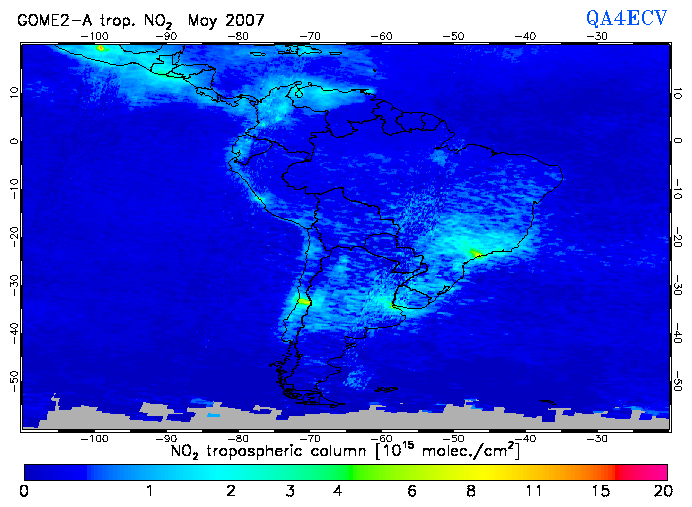Regional Tropospheric NO2 of May 2007