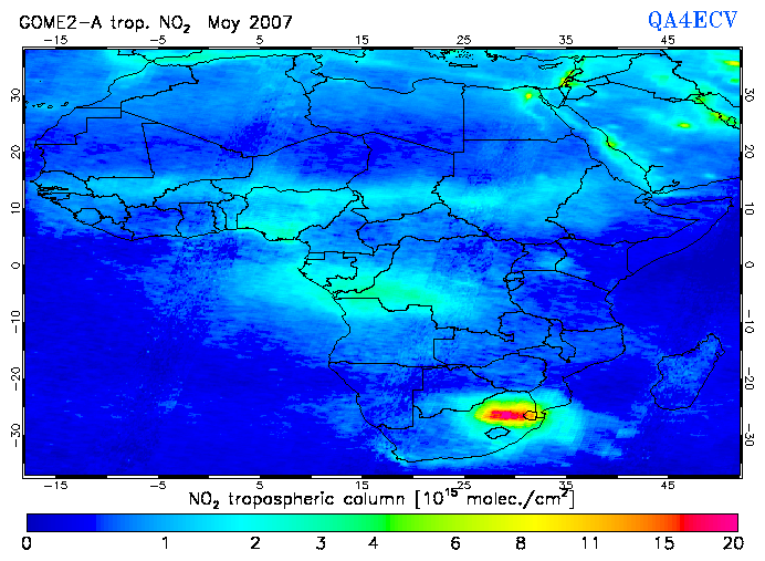 Regional Tropospheric NO2 of May 2007