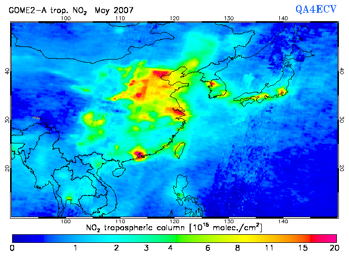 Regional Tropospheric NO2 of May 2007