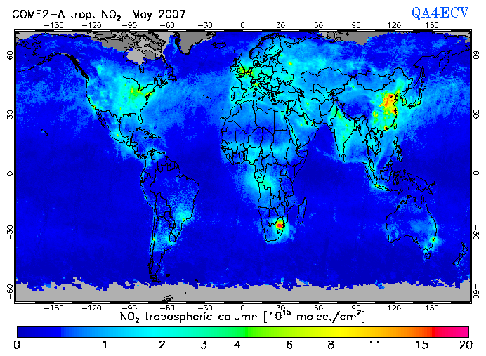Regional Tropospheric NO2 of May 2007