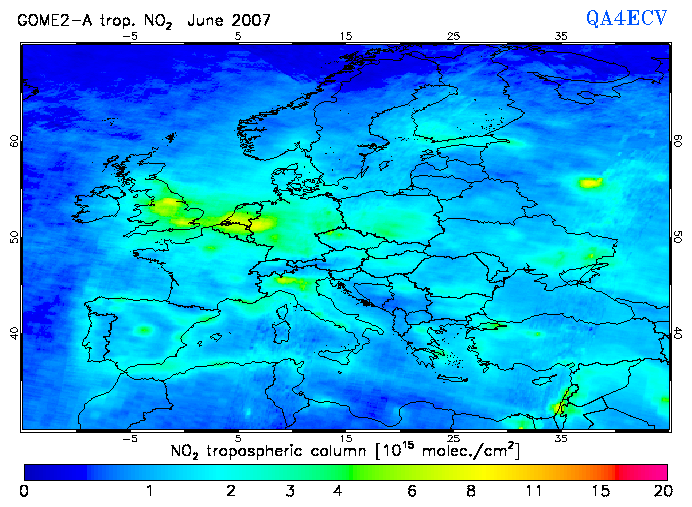 Regional Tropospheric NO2 of June 2007