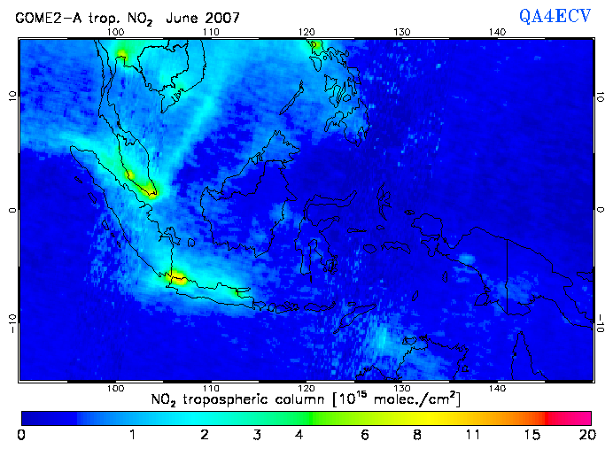 Regional Tropospheric NO2 of June 2007