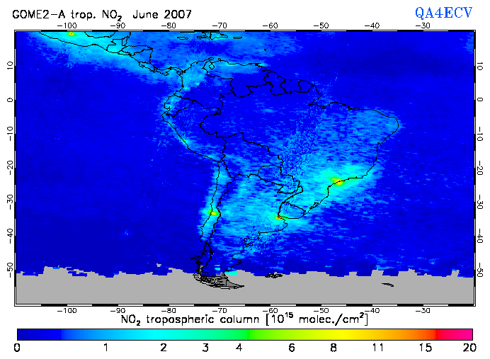 Regional Tropospheric NO2 of June 2007