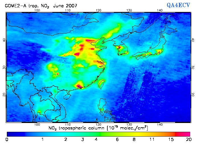 Regional Tropospheric NO2 of June 2007