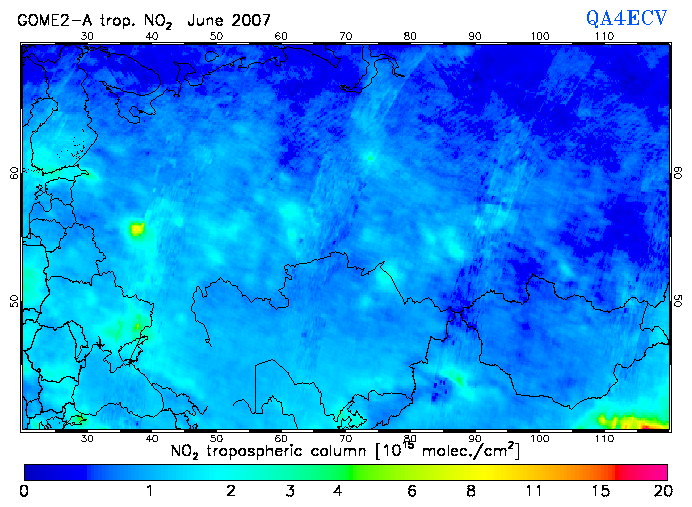 Regional Tropospheric NO2 of June 2007