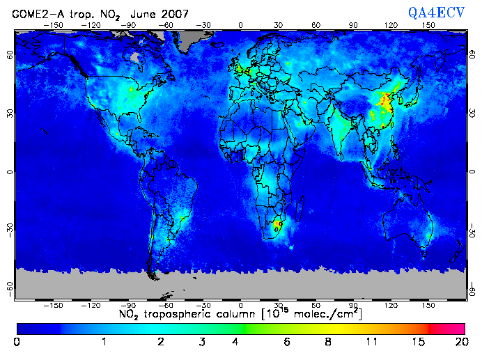 Regional Tropospheric NO2 of June 2007