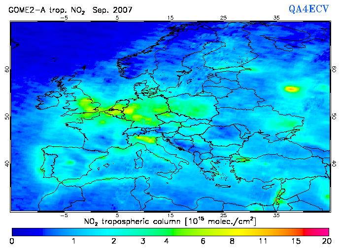 Regional Tropospheric NO2 of September 2007