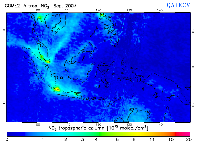 Regional Tropospheric NO2 of September 2007