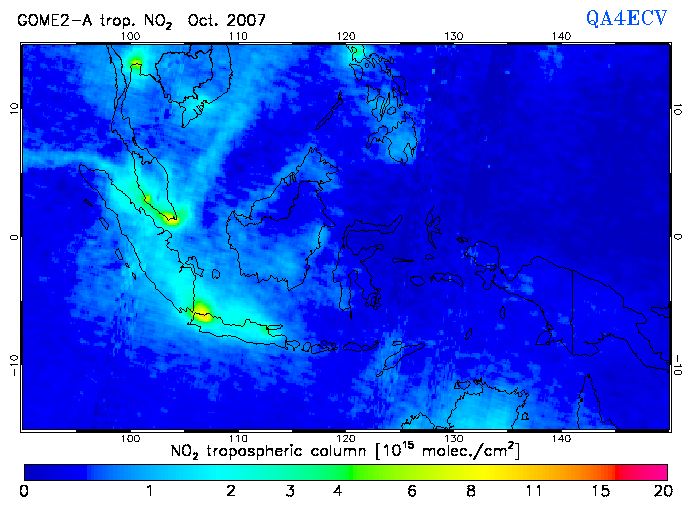 Regional Tropospheric NO2 of October 2007