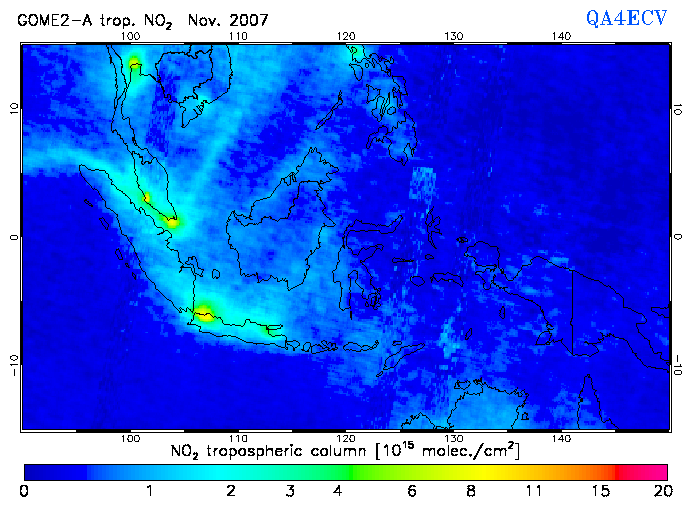 Regional Tropospheric NO2 of November 2007