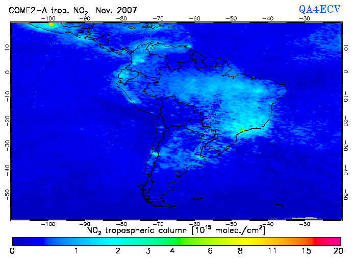 Regional Tropospheric NO2 of November 2007