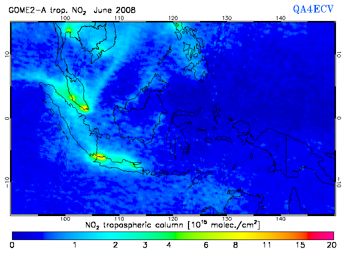 Regional Tropospheric NO2 of June 2008