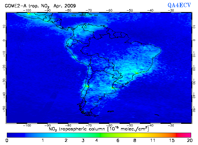 Regional Tropospheric NO2 of April 2009
