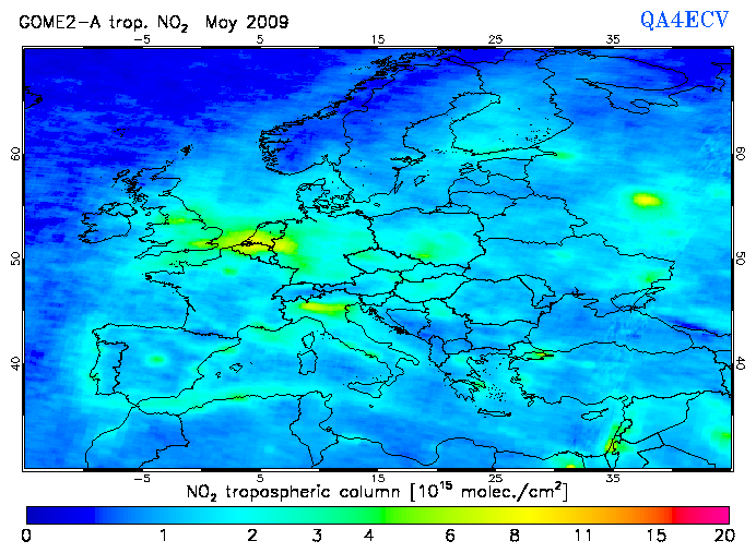Regional Tropospheric NO2 of May 2009