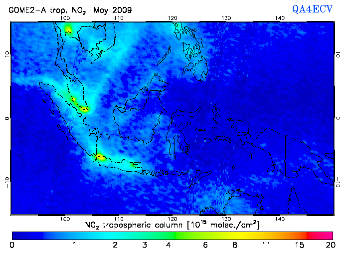 Regional Tropospheric NO2 of May 2009