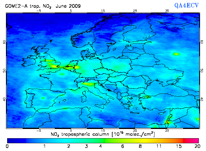 Regional Tropospheric NO2 of June 2009