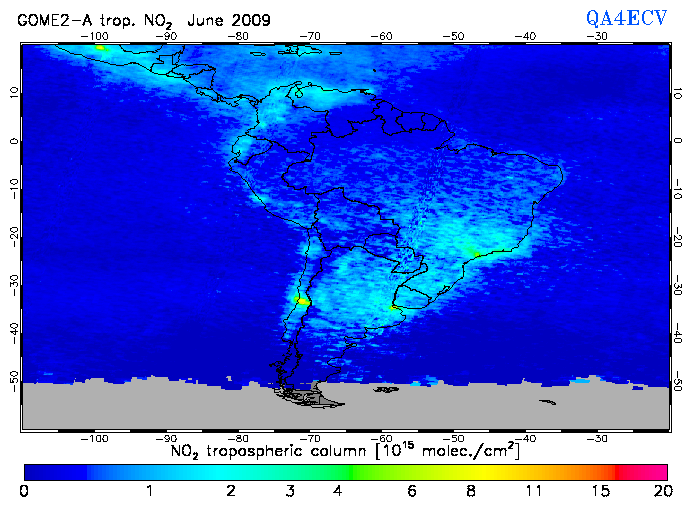 Regional Tropospheric NO2 of June 2009