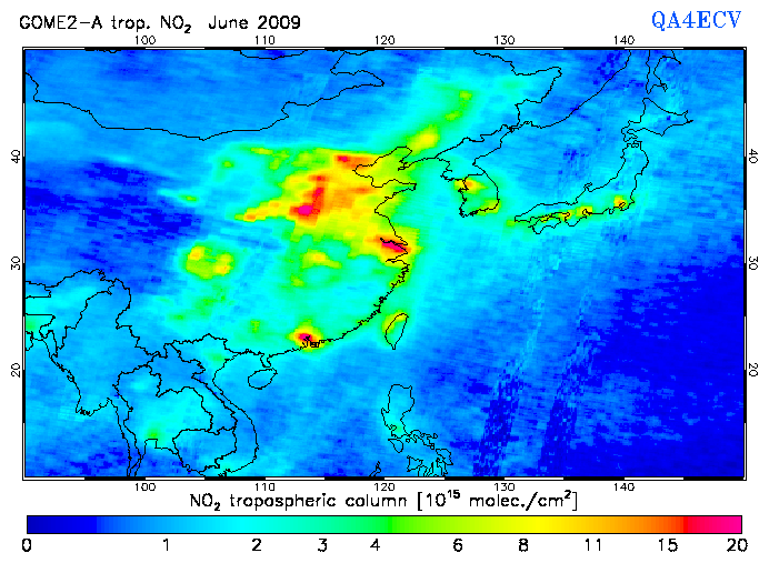 Regional Tropospheric NO2 of June 2009