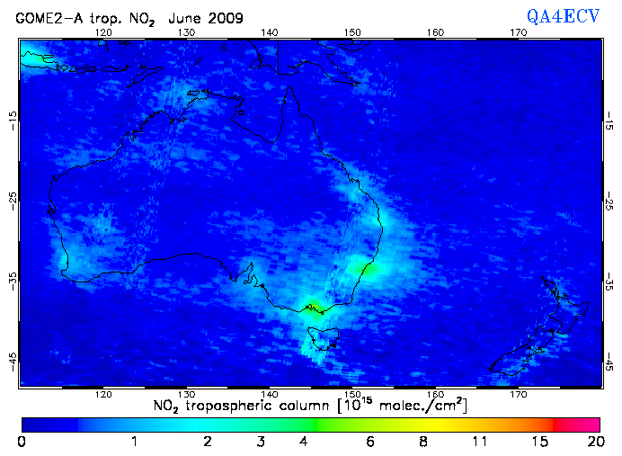 Regional Tropospheric NO2 of June 2009