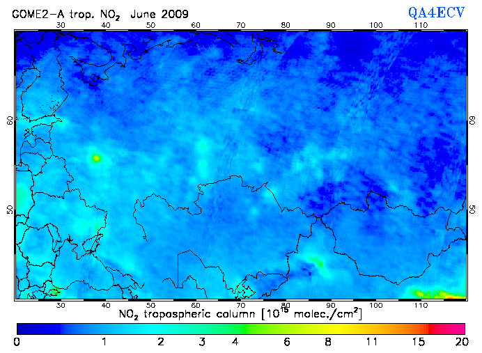 Regional Tropospheric NO2 of June 2009