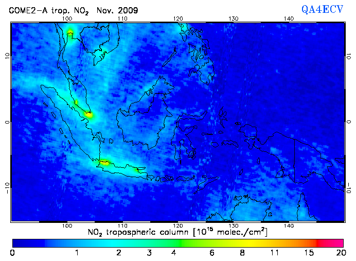 Regional Tropospheric NO2 of November 2009
