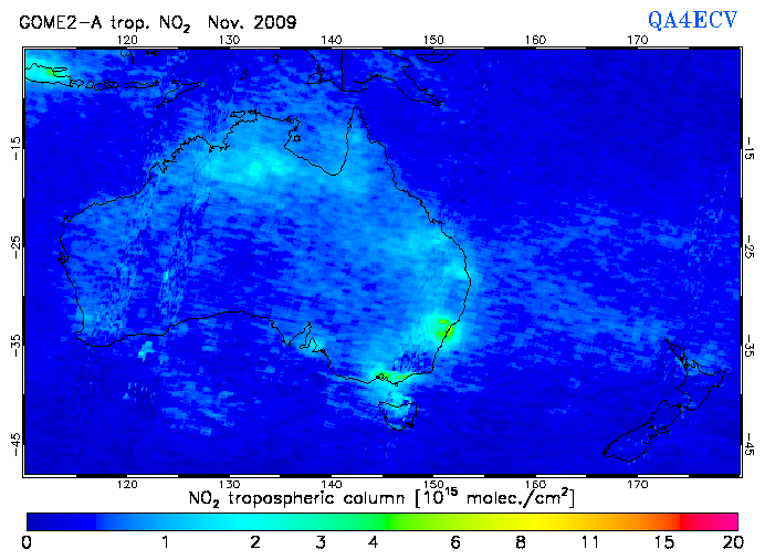 Regional Tropospheric NO2 of November 2009