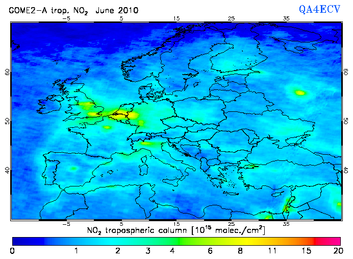 Regional Tropospheric NO2 of June 2010