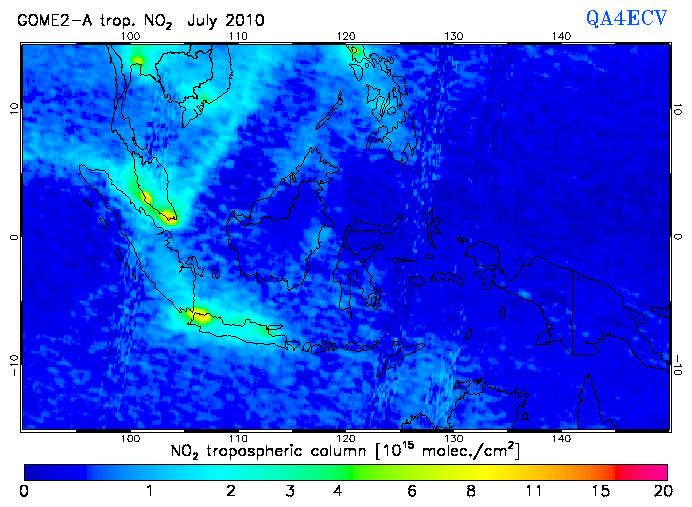 Regional Tropospheric NO2 of July 2010