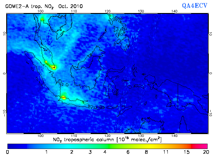 Regional Tropospheric NO2 of October 2010