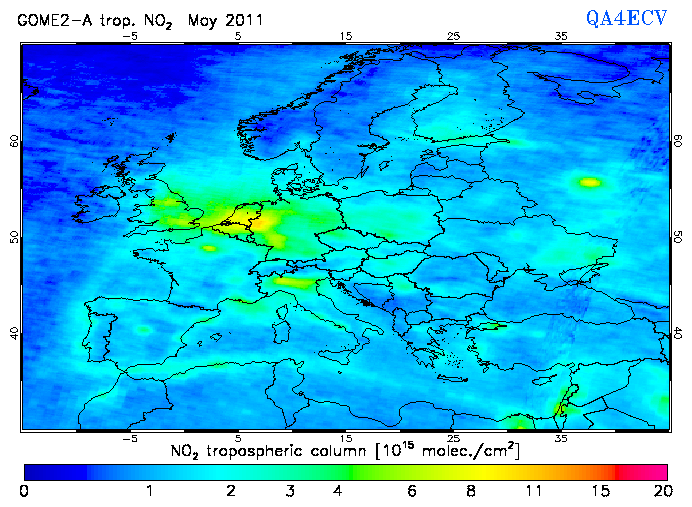 Regional Tropospheric NO2 of May 2011