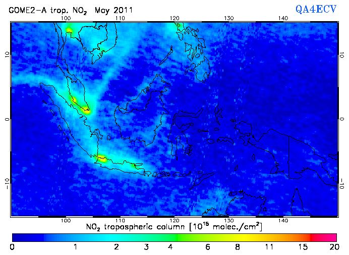 Regional Tropospheric NO2 of May 2011