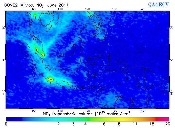 Regional Tropospheric NO2 of June 2011