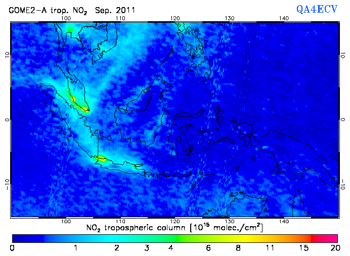 Regional Tropospheric NO2 of September 2011