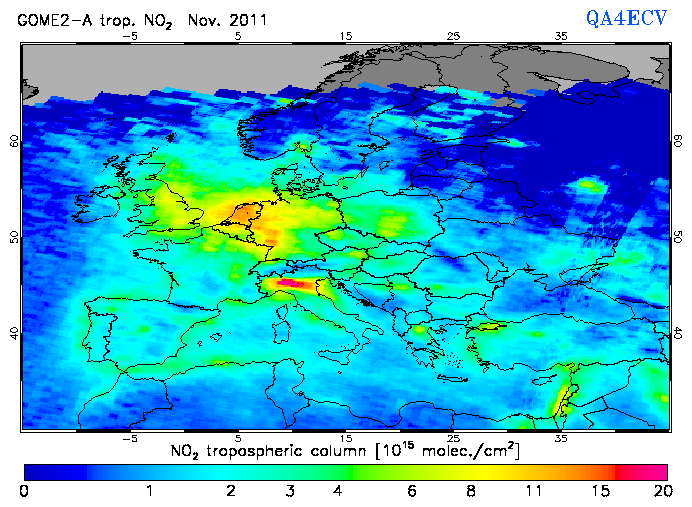 Regional Tropospheric NO2 of November 2011