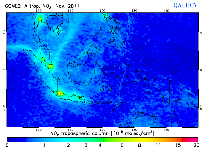Regional Tropospheric NO2 of November 2011