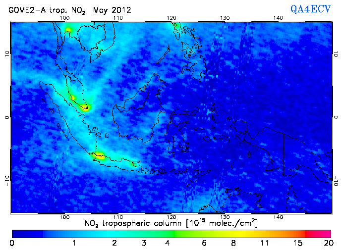Regional Tropospheric NO2 of May 2012
