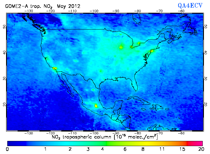 Regional Tropospheric NO2 of May 2012