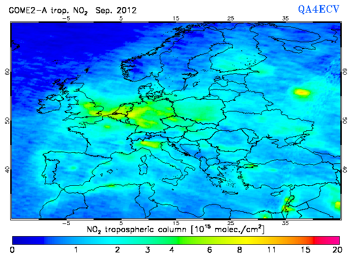 Regional Tropospheric NO2 of September 2012