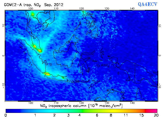 Regional Tropospheric NO2 of September 2012