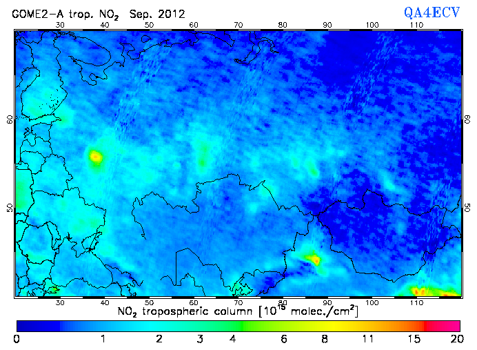 Regional Tropospheric NO2 of September 2012