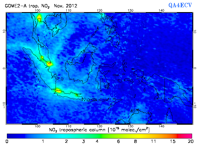 Regional Tropospheric NO2 of November 2012
