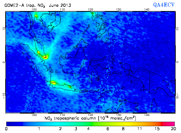 Regional Tropospheric NO2 of June 2013