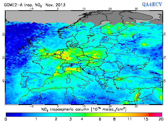 Regional Tropospheric NO2 of November 2013