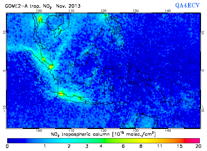 Regional Tropospheric NO2 of November 2013