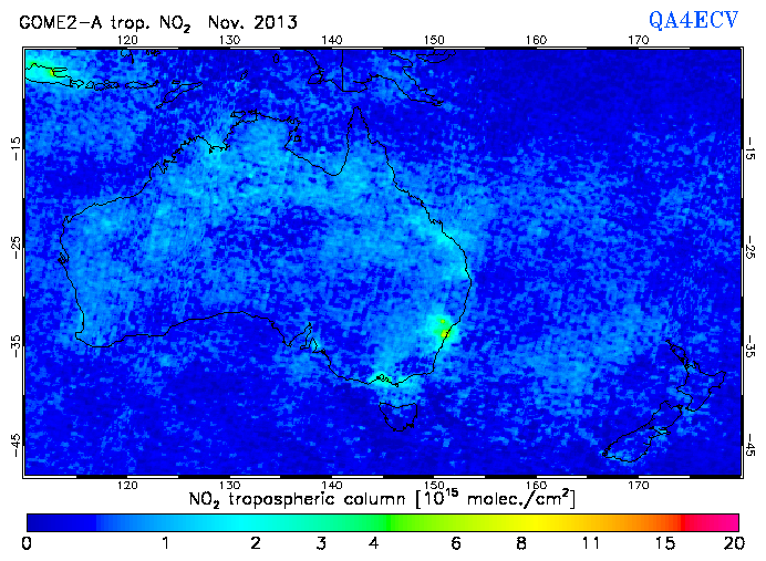 Regional Tropospheric NO2 of November 2013