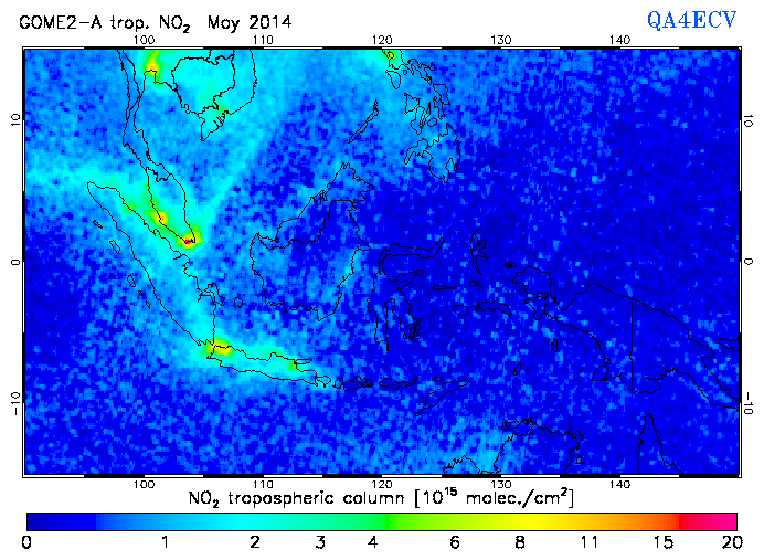 Regional Tropospheric NO2 of May 2014